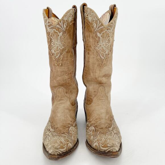 Old Gringo Erin Bone Cream Floral Embroidered Western Cowgirl Boot size 7 - Picture 6 of 14